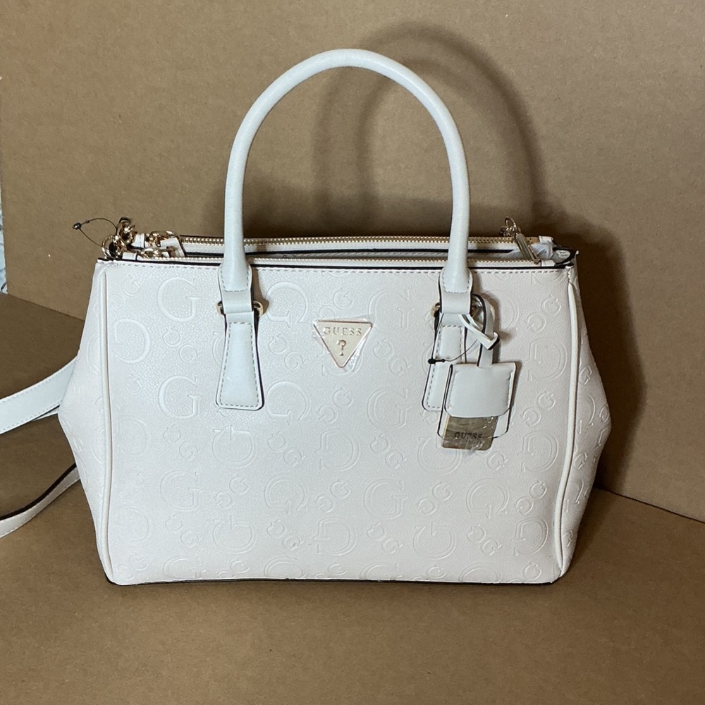 GUESS BAG stone Satchel with Gold ACCENTS NEW - Picture 5 of 12